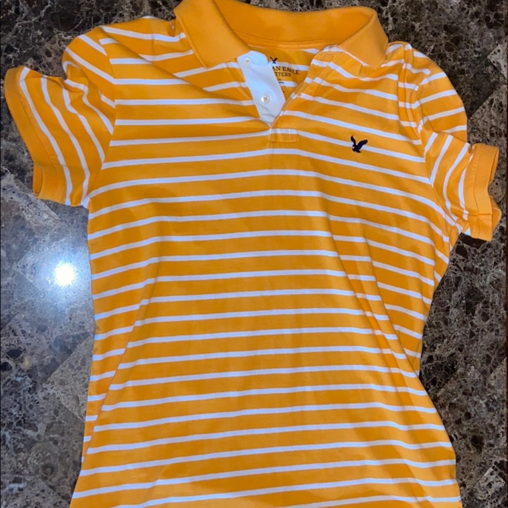 American Eagle Outfitters Orange& White Men’s Polo